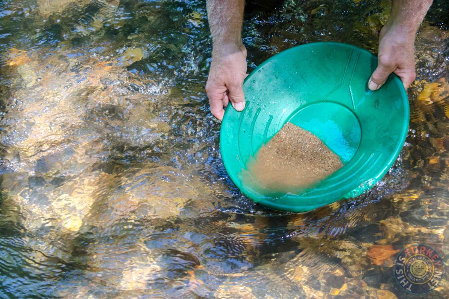 panning gold panning activity in dalaman sarigerme