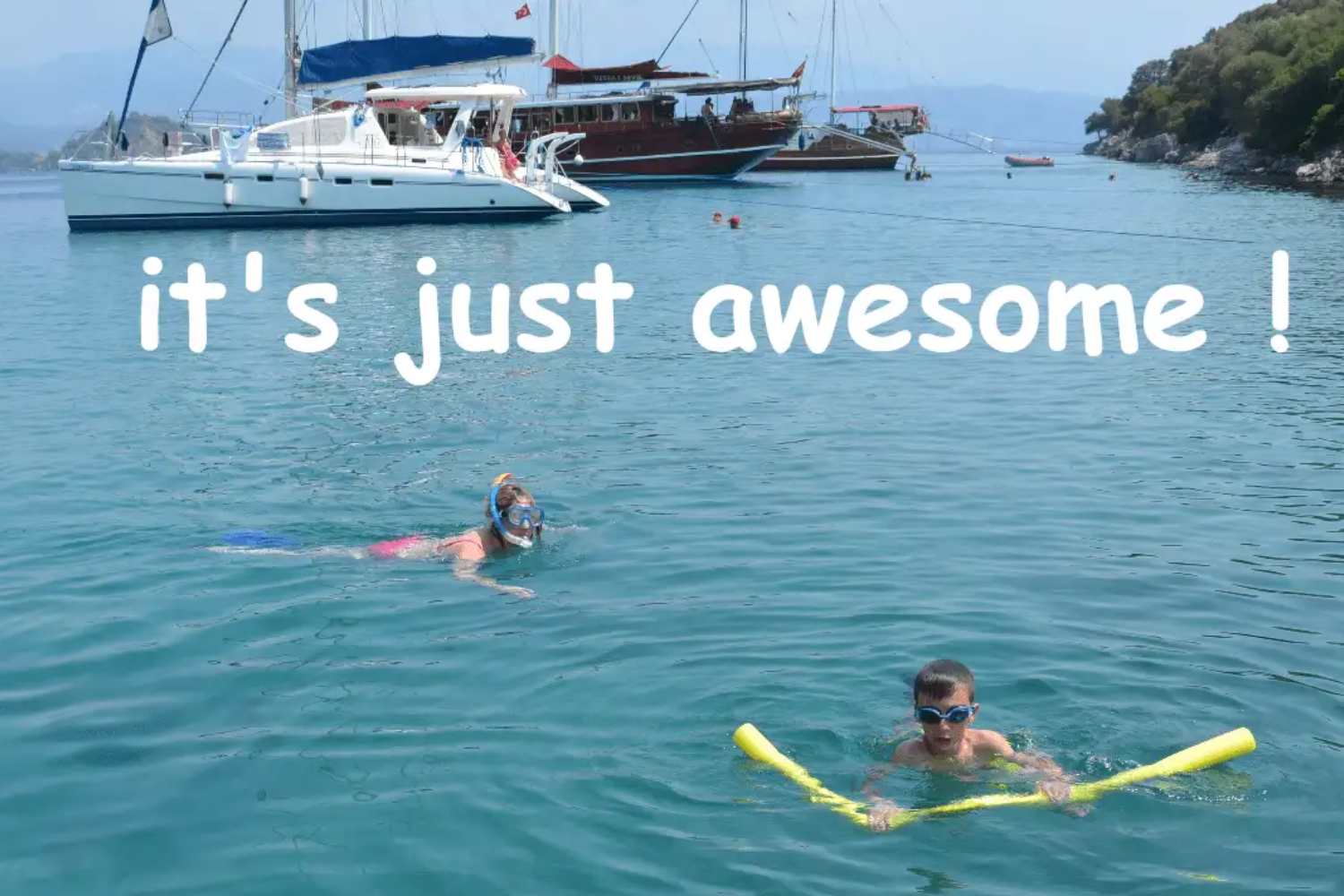 Swimming in Gocek Bays , Boat Trip for families. Pick up from Sarigerme and Dalaman Hotels.