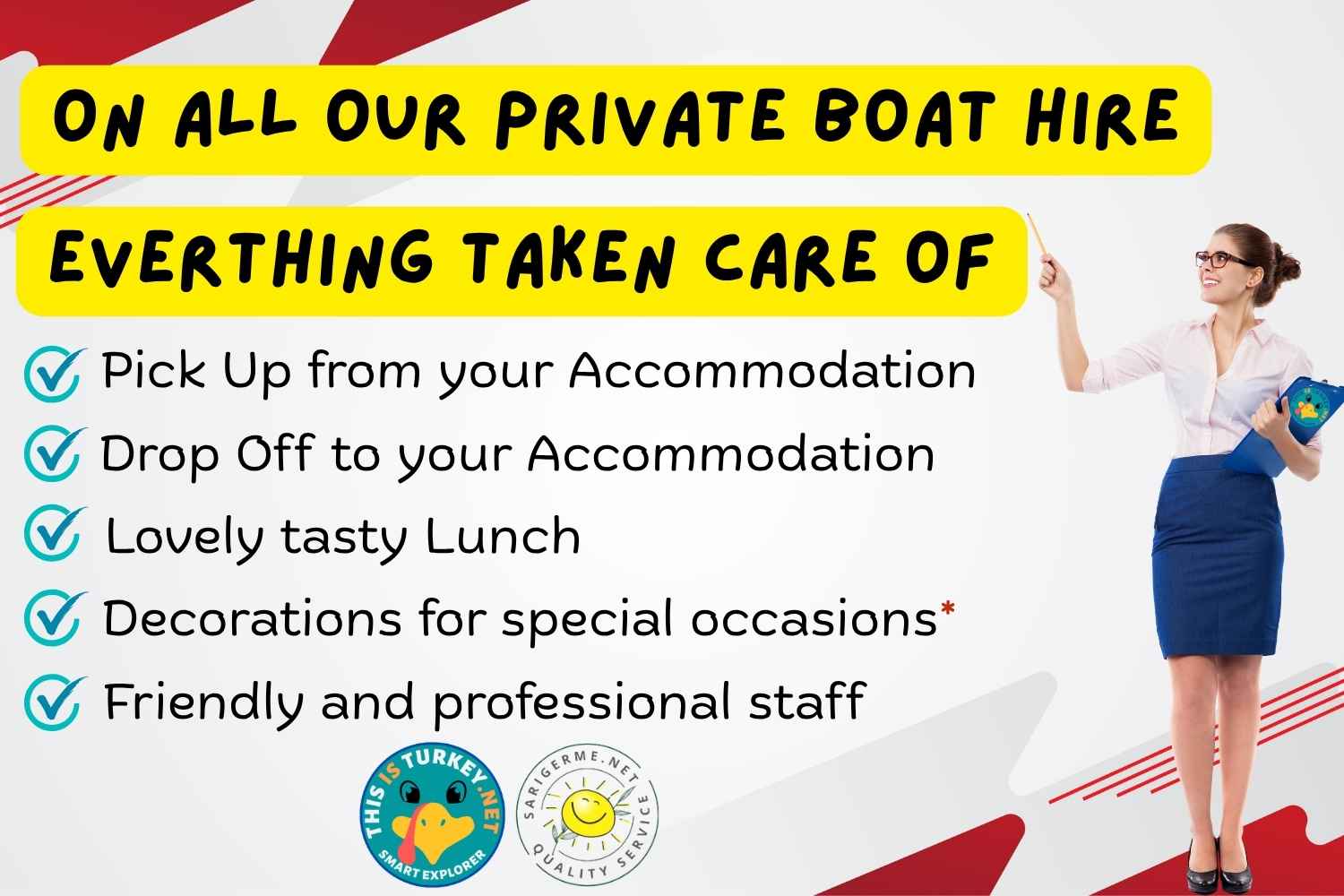 Boat_Hire_Service Boat Hire service in Dalaman Sarigerme, everything taken care of from pick up to drop of.