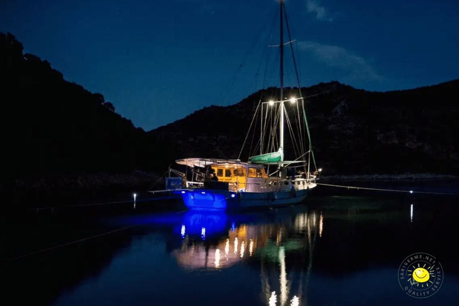 Night_Gulet_Gocek Night boat trip. Overnight stay on a boat with all meals included up to 6 person